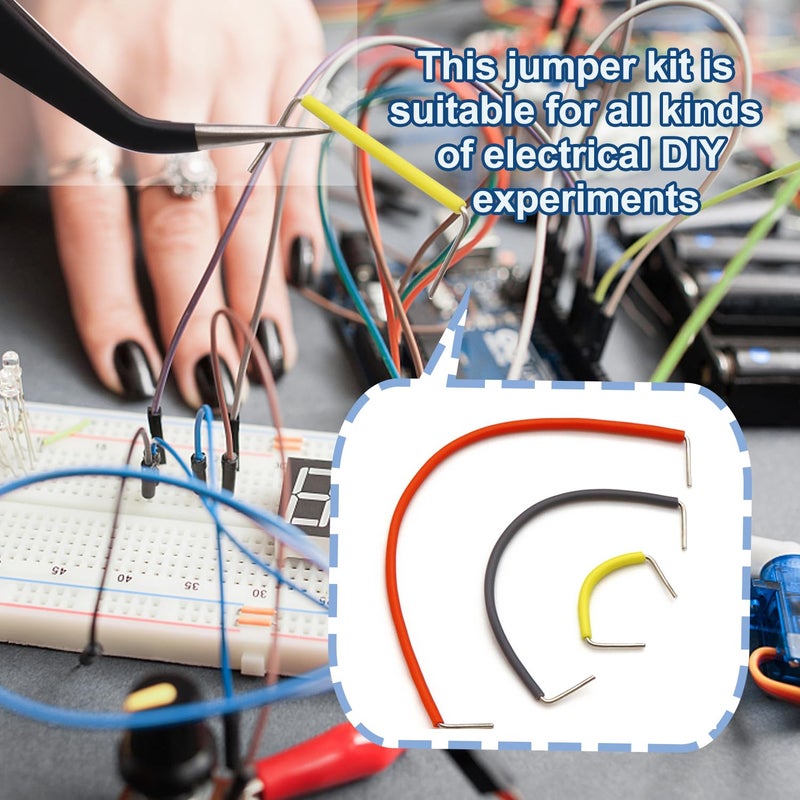 Sunxeke 560Pcs Jumper Wire Kit Solderless Flexible Breadboard 14 Lengths Assorted Preformed Breadboard with 65Pcs Breadboard Jumper Wires,Tweezers & Plastic Box - Image 3